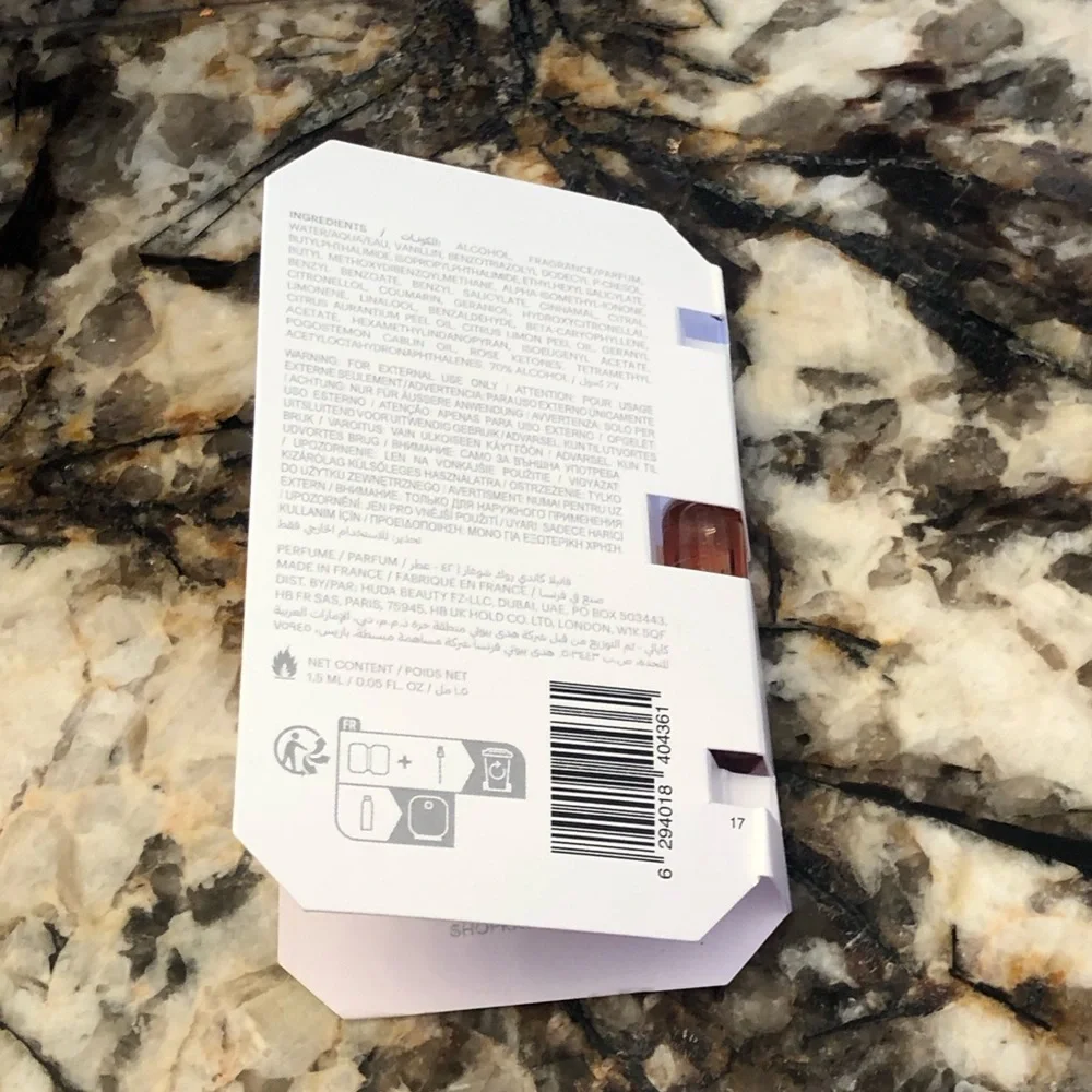 Kayali Vanilla Candy Rock Sugar |42 Sample Vial Spray Card